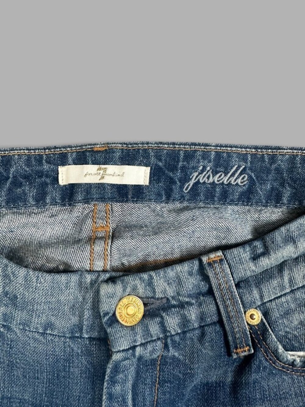 7 For All Mankind Jiselle Phenomena Distressed Flare Jeans 28 Blue Denim - Picture 7 of 11